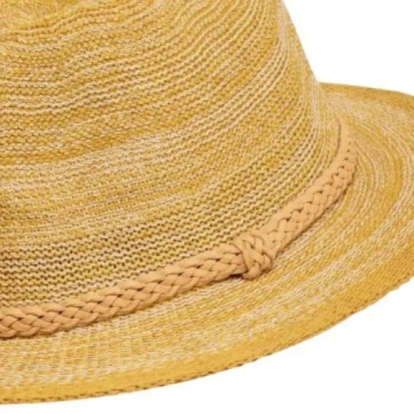 Powder Natalie mango cotton-rich hat w/suede-like braided detail/adjustable-NWT